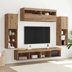 vidaXL Set di Mobiletto da TV a Parete 6 pcs rovere artigianale