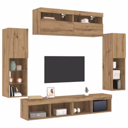 vidaXL Set di Mobiletto da TV a Parete 6 pcs rovere artigianale - Vista aggiuntiva 3