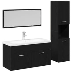 vidaXL Set di mobili per il bagno 2 pcs Rovere Nero 90 x 38.5 x 46 cm