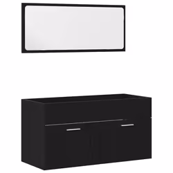vidaXL Set di mobili per il bagno 2 pcs Rovere Nero 90 x 38.5 x 46 cm - Vista aggiuntiva 3
