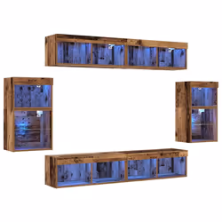vidaXL Centro di intrattenimento 8 pcs Legno vecchio 40 x 28.5 x 40 cm - Vista aggiuntiva 2