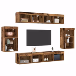 vidaXL Centro di intrattenimento 8 pcs Legno vecchio 40 x 28.5 x 40 cm - Vista aggiuntiva 3