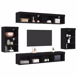 vidaXL Centro di intrattenimento 8 pcs Rovere nero 40 x 28.5 x 40 cm - Vista aggiuntiva 3