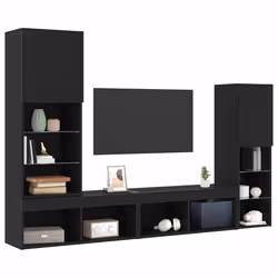 vidaXL Mobile TV Rovere nero 40.5 x 30 x 102 cm Legno multistrato - Vista aggiuntiva 3