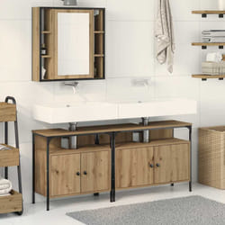 vidaXL Unità da Bagno 3 pcs Marrone 80 x 30 x 60 cm Legno multistrato