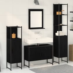 vidaXL Set di mobili per il bagno 4 pcs Nero 33 x 33 x 185.5 cm