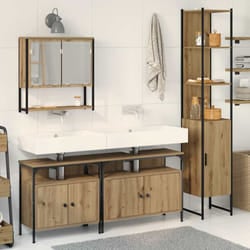 vidaXL Set di mobili per il bagno con porta 4 pcs rovere artigianale