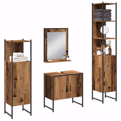 vidaXL Set di mobili per il bagno 4 pcs Marrone 33 x 33 x 185.5 cm - Vista aggiuntiva 3