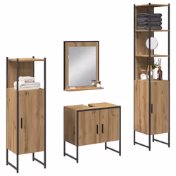 vidaXL Set di mobili per il bagno 4 pcs Marrone 33 x 33 x 185.5 cm - Vista aggiuntiva 3