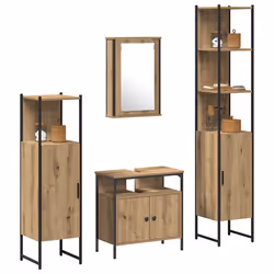 vidaXL Set di mobili per il bagno con porta 4 pcs rovere artigianale - Vista aggiuntiva 3