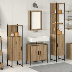 vidaXL Set di mobili per il bagno 4 pcs Marrone 33 x 33 x 185.5 cm