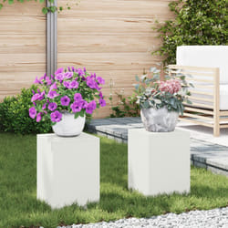 Vidaxl - Supporti per Piante da Esterno Pillar 2 pcs Bianco 24x24x35 cm Acciaio