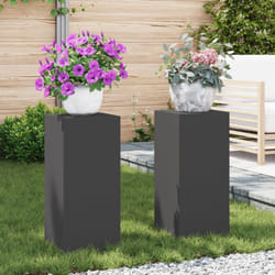 Vidaxl - Supporti per Piante da Esterno Colonna 2 pz Nero 24x24x55 cm Acciaio