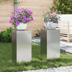 Vidaxl - Supporti per Piante da Esterno Set 2 pz 24x24x55 cm Acciaio Zincato