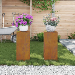 Vidaxl - Supporti per Piante da Esterno Pillar 2 pcs 24x24x55 cm Acciaio Resistente