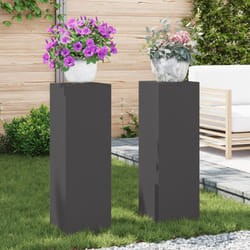 Supporti per Piante da Esterno Pillar 2 pz Nero 24x24x75 cm Acciaio Vidaxl