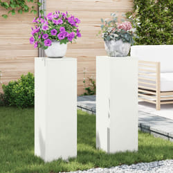 Supporti Piante da Esterno Pillar 2 pcs Bianco 24x24x75 cm Acciaio Vidaxl