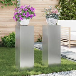 Supporti per Piante da Esterno Pillar 2 pcs 24x24x75 cm Acciaio Zincato Vidaxl