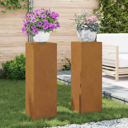 Portavasi da Esterno Pilastro 2 pcs 24x24x75 cm Acciaio Inossidabile Vidaxl