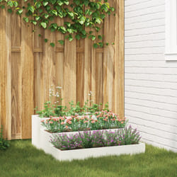 Fioriera da Giardino 3-Livelli 90x90x35 cm Bianco Acciaio Vidaxl
