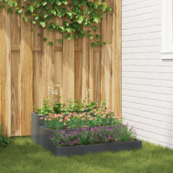 Fioriera da Giardino 3 Livelli 90x90x35 cm Antracite Acciaio Vidaxl