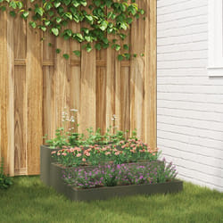 vidaXL Fioriera da Giardino a Tre Piani 90x90x35 cm Verde Oliva Acciaio