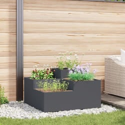 Vidaxl - Piantana da giardino 80x80x48 cm Acciaio Antracite