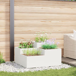 Fioriera da Giardino 100x100x48 cm Acciaio Bianco Vidaxl