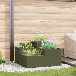 Vidaxl - Piantana da Giardino 100x100x48 cm Verde Oliva Acciaio