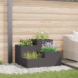 Vidaxl - vasi da giardino 80x80x60 cm Acciaio Nero