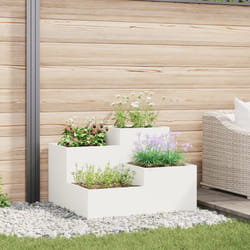 Fioriera da Giardino 80x80x60 cm Acciaio Bianco Vidaxl
