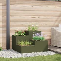 Vidaxl - Fioriera da Giardino 80x80x60 cm Verde Oliva Acciaio