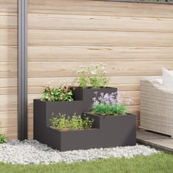 Fioriera da Giardino 100x100x60 cm Acciaio Nero Vidaxl