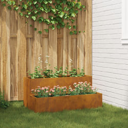 Fioriera da Giardino 2 Livelli 100x60x45 cm Acciaio Invecchiato Vidaxl