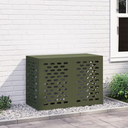 Cover per Condizionatore d'Aria Verde Oliva 100x50x70 cm Acciaio Vidaxl