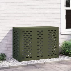 Copertura per Condizionatore d'Aria Verde Oliva 110x50x80 cm Acciaio Vidaxl