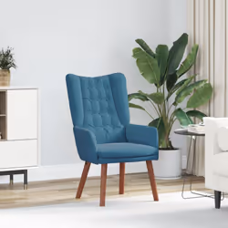 Questa poltrona moderna ha un look elegante e minimalista, il che la rende perfetta per ogni stanza. Con il suo tessuto blu i ...