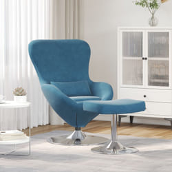 Vidaxl - Poltrona a Uovo con Poggiapiedi in Velluto Blu