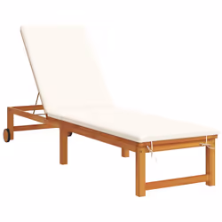 vidaXL Lettino da sole con cuscino 1-persona Marrone 53 x 202 x 89cm - Vista aggiuntiva 2