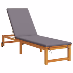 vidaXL Lettino da sole con cuscino 1-persona Marrone 53 x 202 x 89cm - Vista aggiuntiva 2