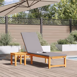 vidaXL Lettino da sole con cuscino 1-persona Marrone 53 x 202 x 89cm - Vista aggiuntiva 3