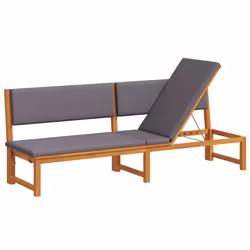 vidaXL Lettino da sole 1-persona Marrone 200 x 57 x 75cm - Vista aggiuntiva 2