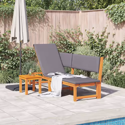 vidaXL Lettino da sole 1-persona Marrone 200 x 57 x 75cm - Vista aggiuntiva 3