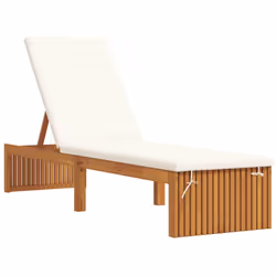vidaXL Lettino da sole con cuscino 1-persona Marrone 200 x 55 x 94cm - Vista aggiuntiva 2