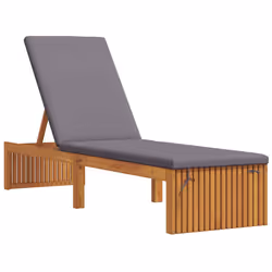 vidaXL Lettino da sole con cuscino 1-persona Marrone 200 x 55 x 94cm - Vista aggiuntiva 2