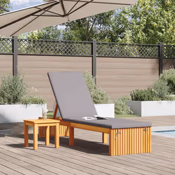 vidaXL Lettino da sole con cuscino 1-persona Marrone 200 x 55 x 94cm - Vista aggiuntiva 3
