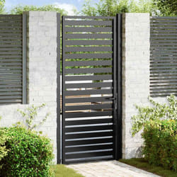 Cancello da Giardino con Serratura Nero 100x200 cm in Alluminio Vidaxl 668143