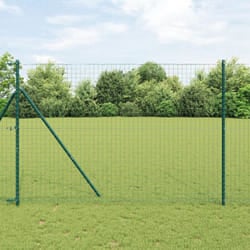 Pilastri per recinzione 7 pz Verde Ø32 mm 210 cm Acciaio zincato Vidaxl