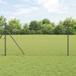 vidaXL Pali per Recinzione 13 pezzi Grigio Ø32 mm 150 cm Acciaio Zincato