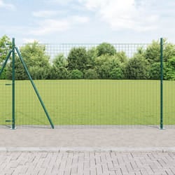 Paletti per recinzione con basi 7 pcs Ø32mm 88,5cm in acciaio zincato Vidaxl